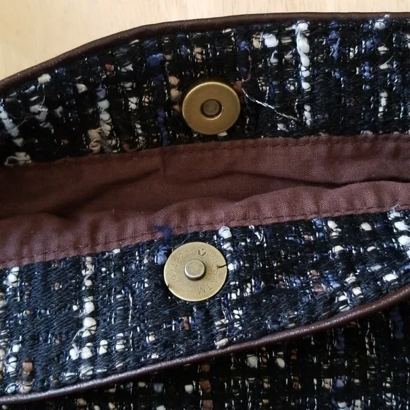 CLOSET BLOWOUT!   💖 LOFT Tweed Hobo Shoulder Bag with Vegan Leather - Picture 3 of 6